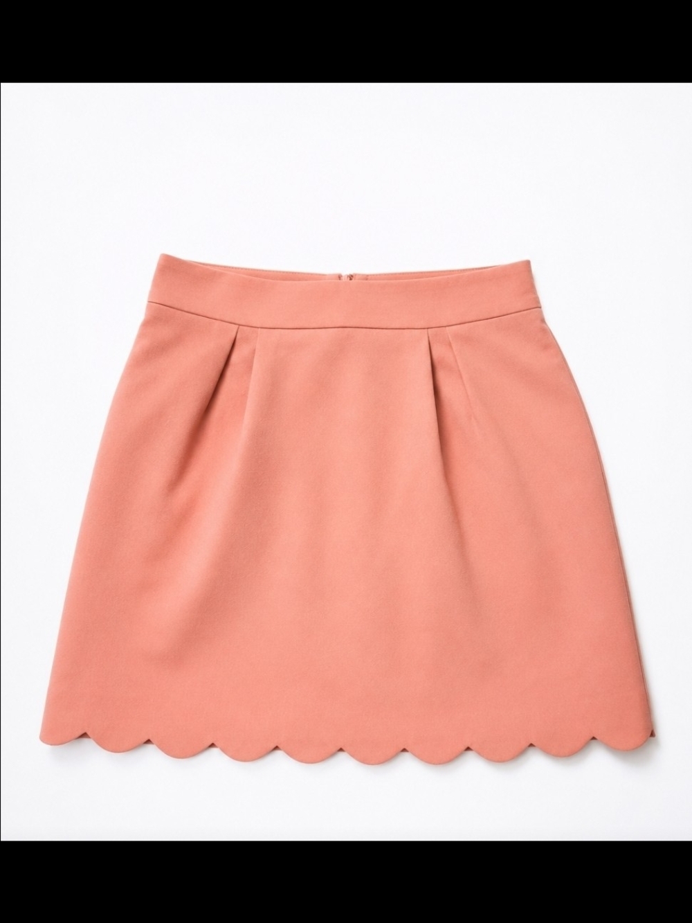 LOFT Coral Scalloped A-Line Skirt